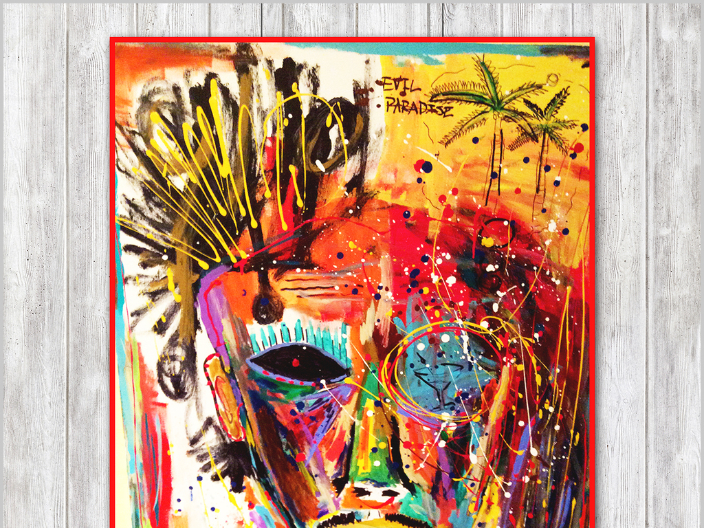 高清立体绚丽时尚抽象人脸油画玄关装饰画