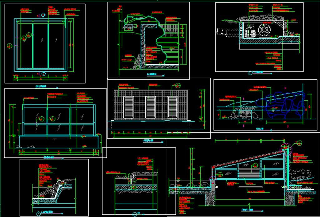 原创凸起式叠水景cad大样图