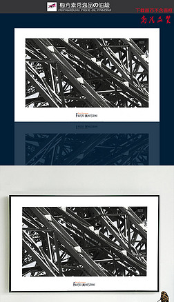 高清黑白风景简约装饰画