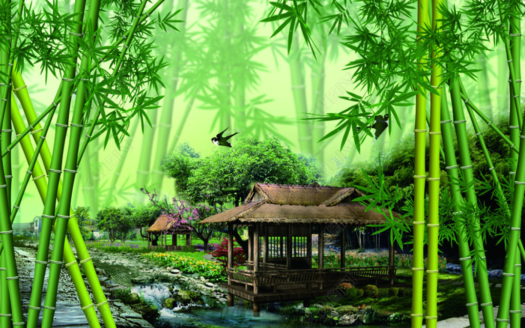 客厅风景电视背景墙