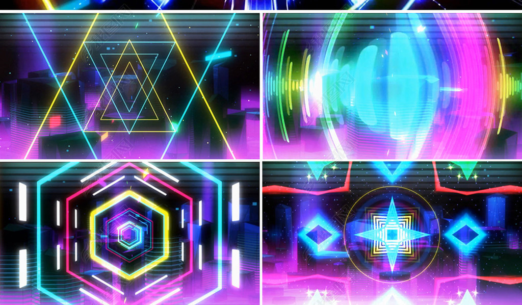 小虎队歌曲青苹果乐园演出背景视频动感舞台背