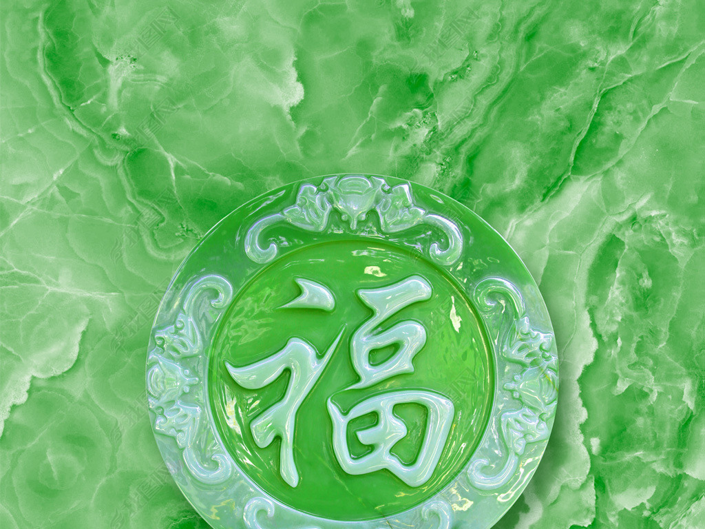 原创翡翠玉石纹中式玄关玄关背景墙