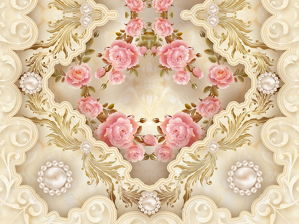 欧式奢华浮雕大理石玄关过道背景墙