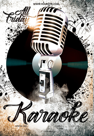 炫酷水墨大气卡拉ok音乐主题psd海报