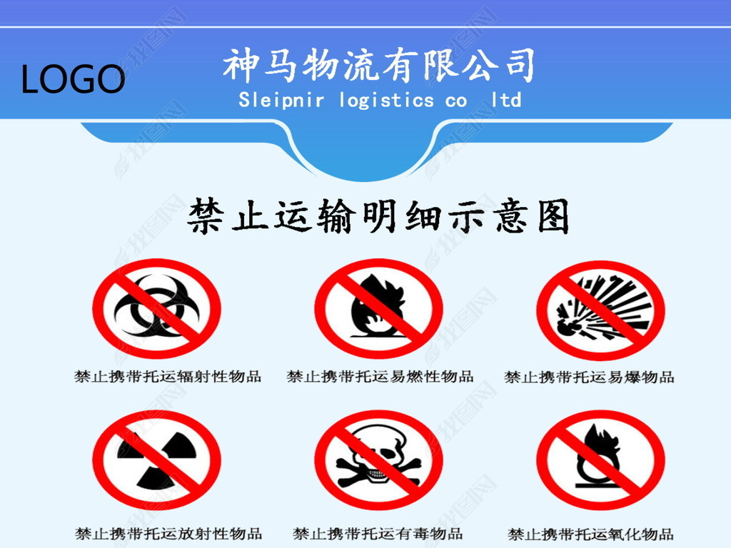 快递物流禁止运输违禁品示意图