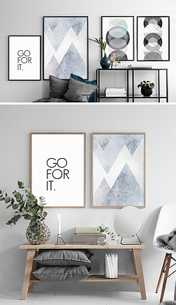 时尚英文几何图形装饰画图案