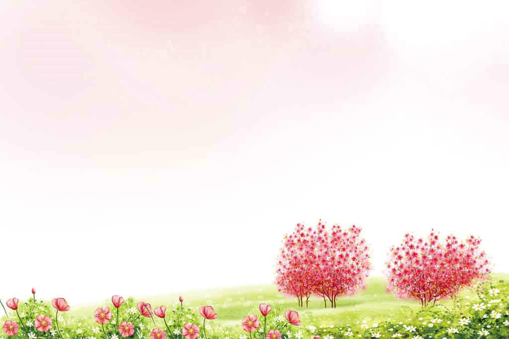 花朵绿地信纸背景图片设计素材_高清word|doc模板下载(2.