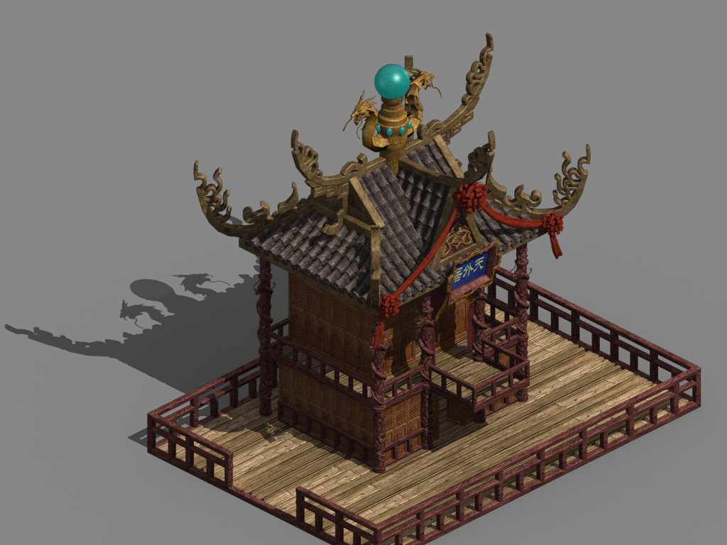 3d游戏寺庙建筑模型