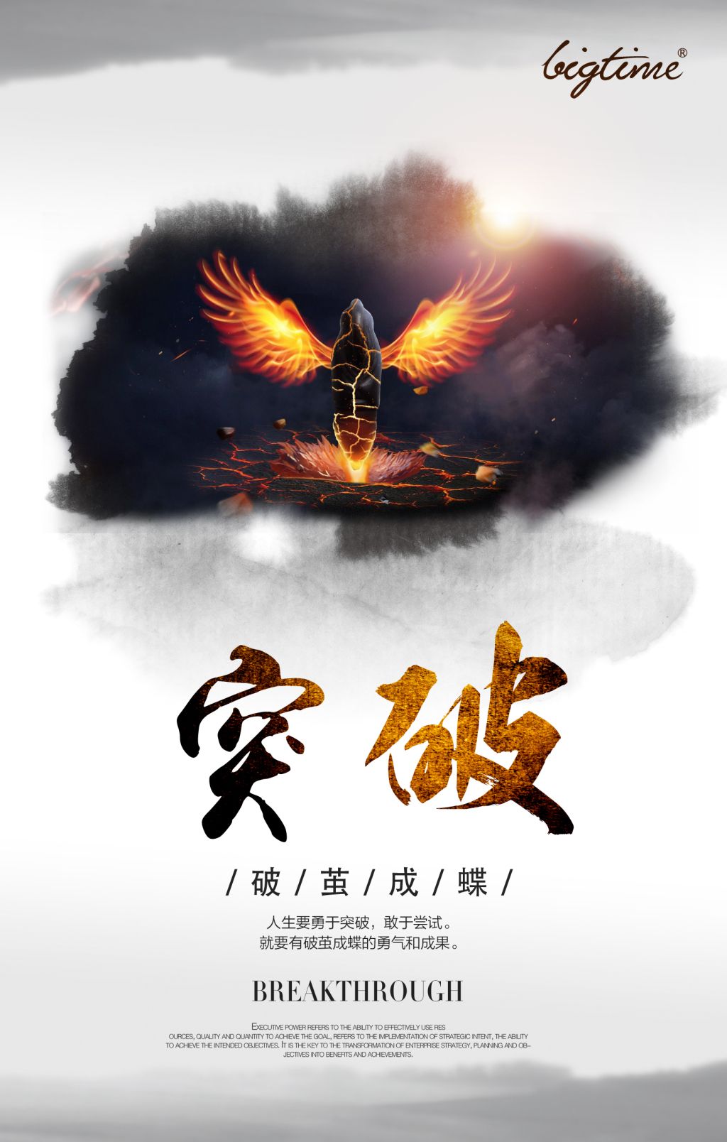 企业文化励志突破破茧成蝶海报