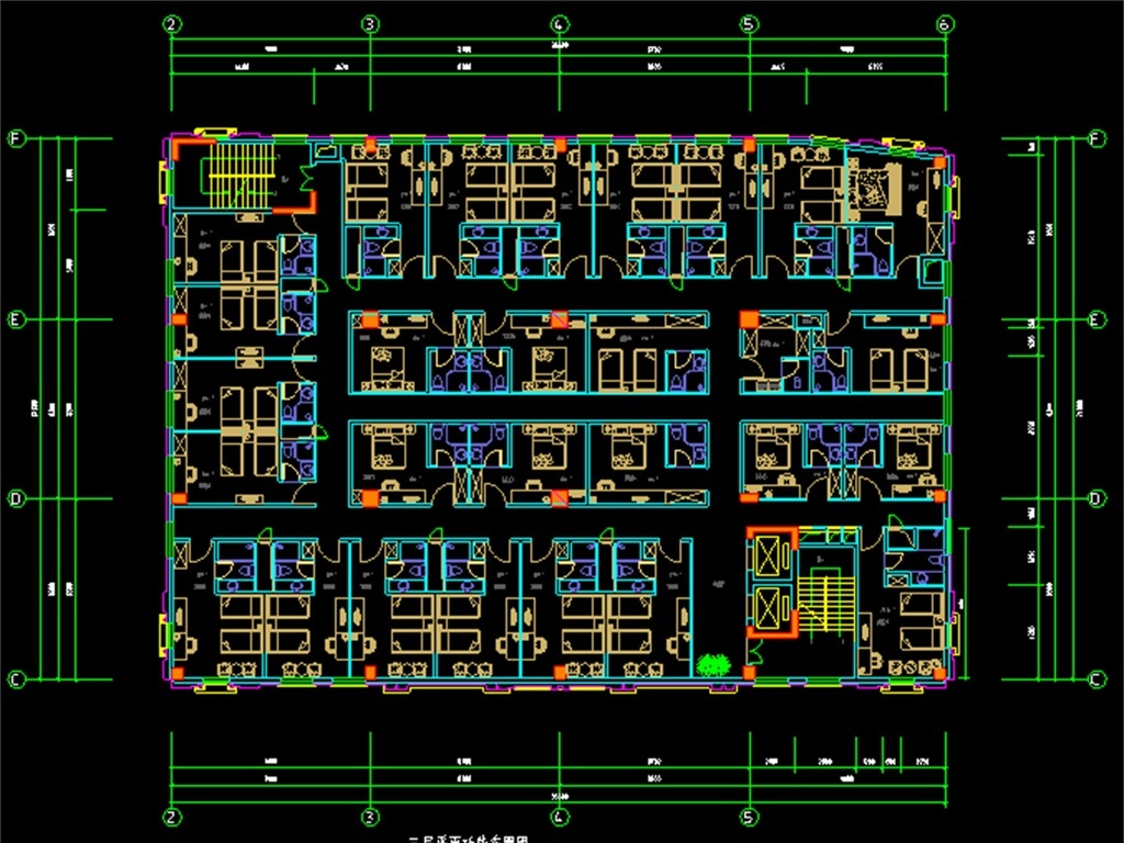 某酒店建筑cad平面图平面设计图下载(图片0.