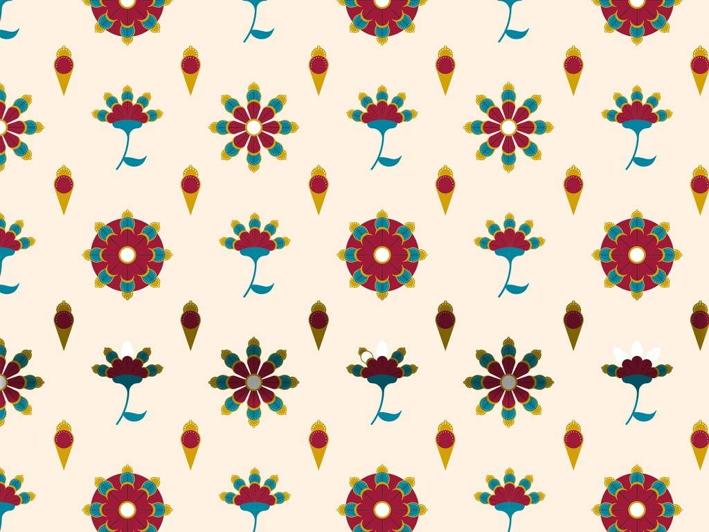 手绘图案抱枕花型设计插画植物花卉欧式花纹(图片编号