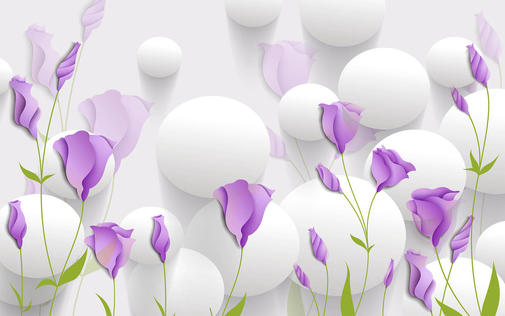 3d立体圆球紫色花