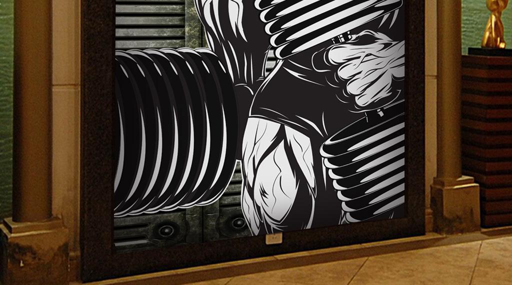 黑白风格大力士健身房健美健体工装玄关