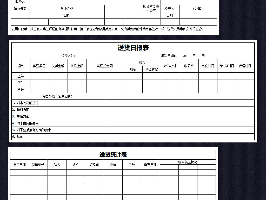 全套仓库管理表格单据excel模板