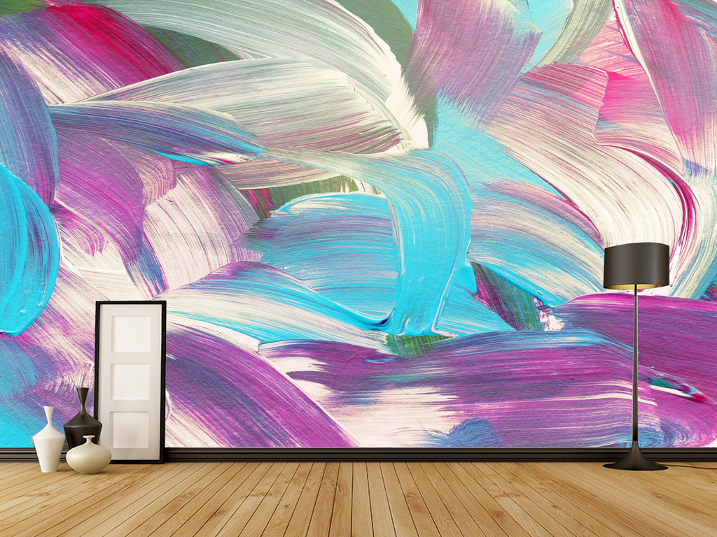 装饰画 美式装饰画 油画装饰画 > 手绘抽象水彩画背景墙 素材图片参数