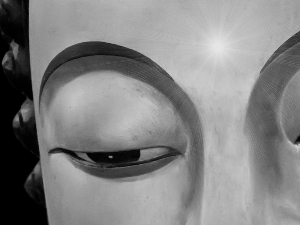 高清黑白佛祖佛陀庄严装饰画