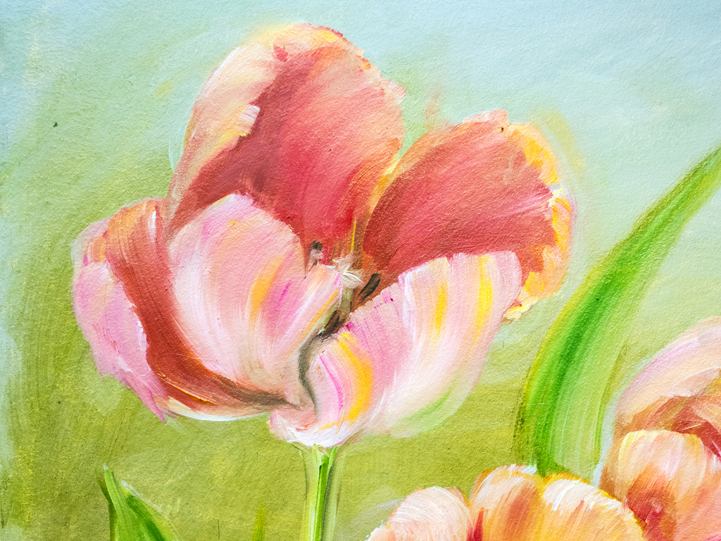 高清郁金香油画无框画图片设计素材-模板下载(208.