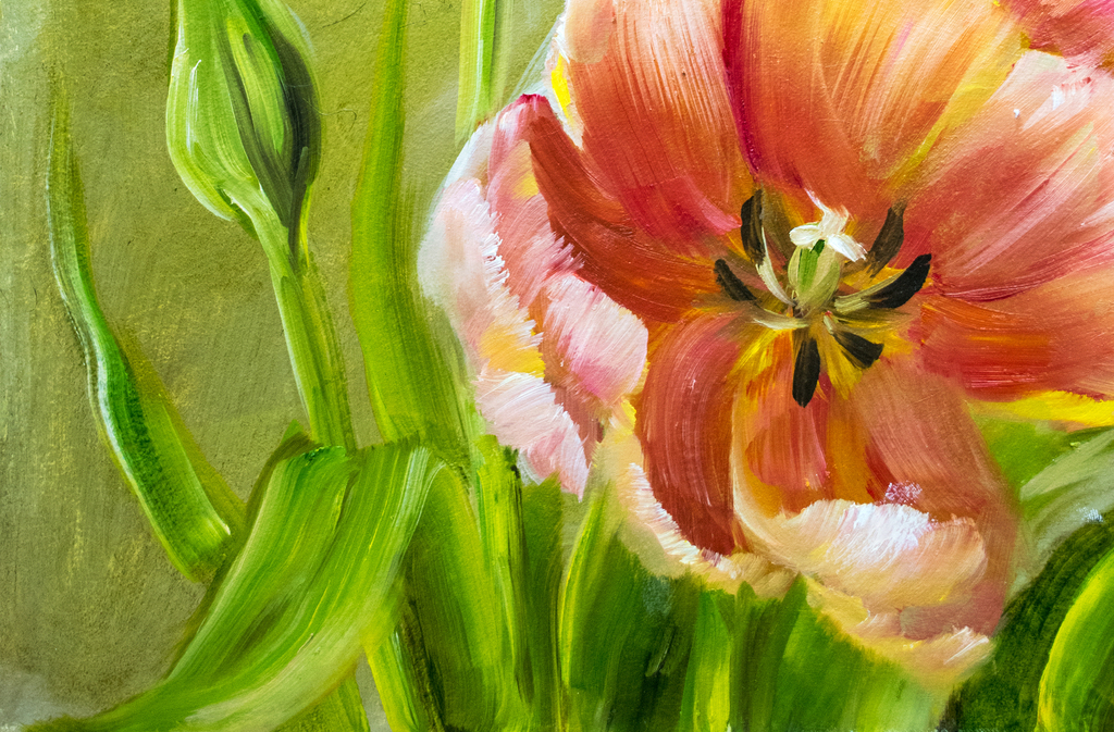 高清郁金香油画无框画图片设计素材-模板下载(208.