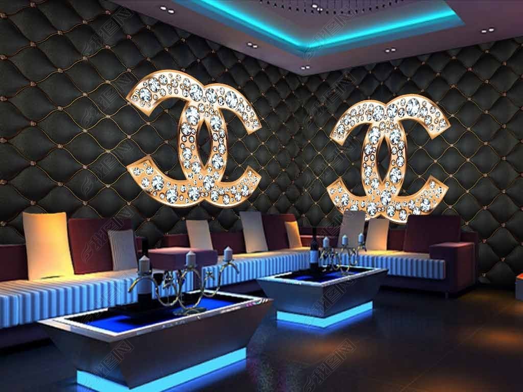 欧美软包香奈儿钻石酒吧ktv工装背景墙
