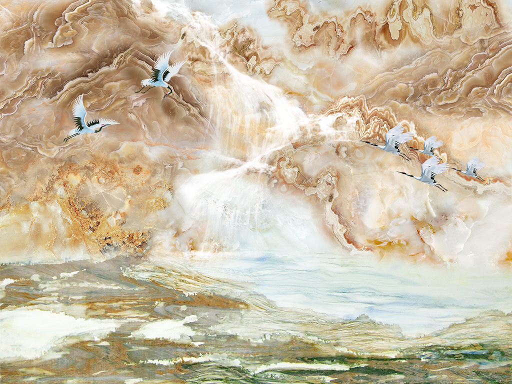 高清大理石纹山水大理石纹石材背景墙