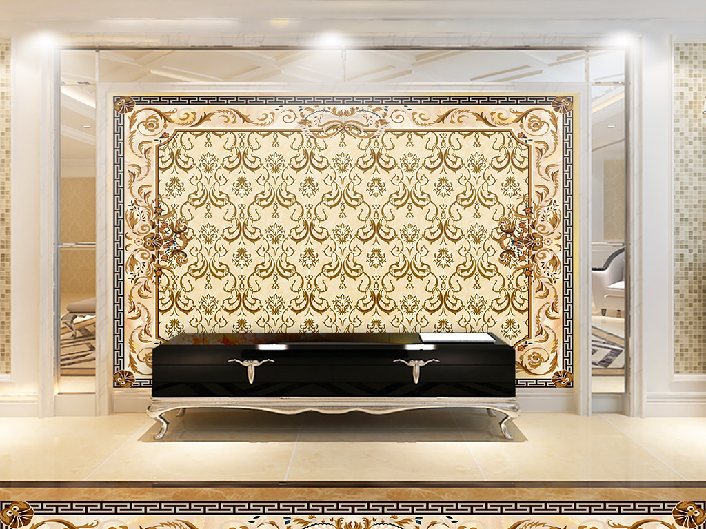 高清欧式花纹大理石背景墙下载-编号16376821-欧式电视背景墙-我图网