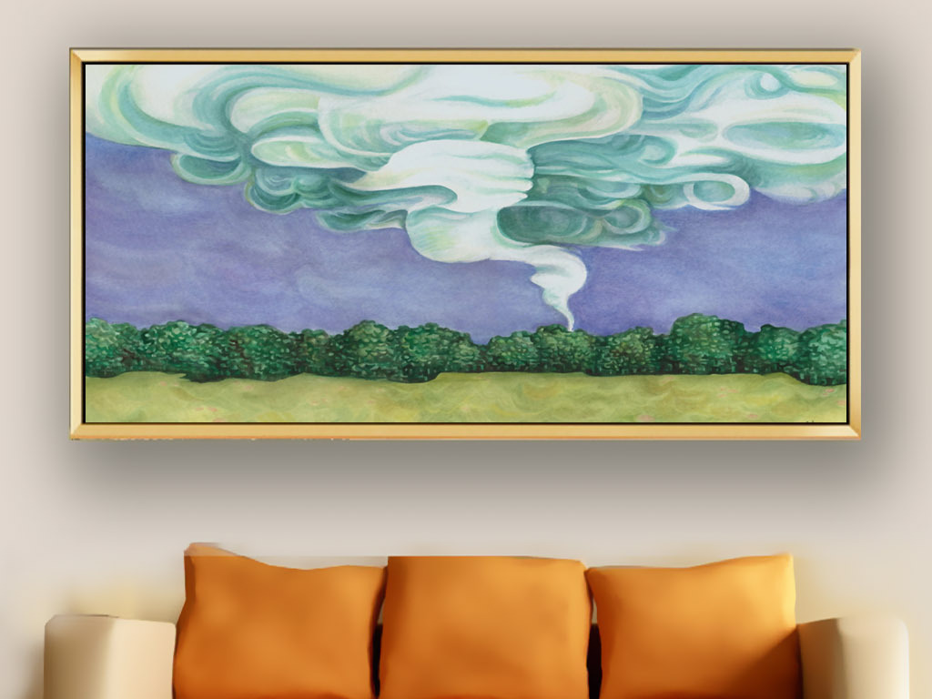 高清艺术手绘龙卷风油画装饰画