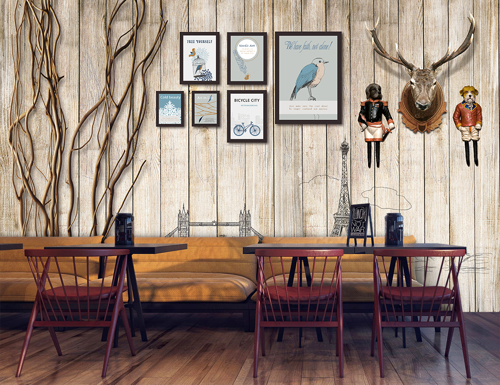 北欧复古艺术背景墙装饰画