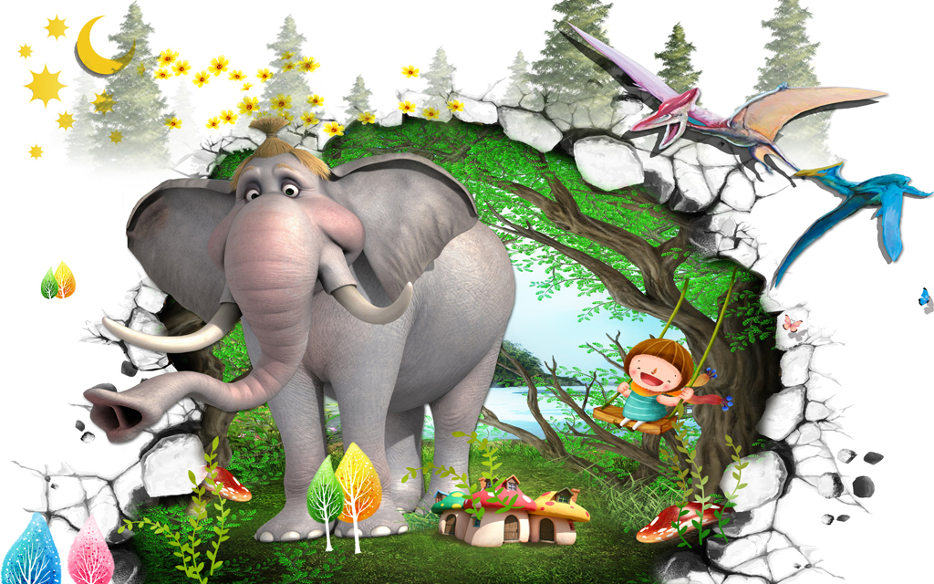 3d森林梦幻森林卡通背景墙壁画图片设计素材-高清psd模板下载(133.