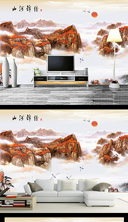 锦绣山河中式背景墙