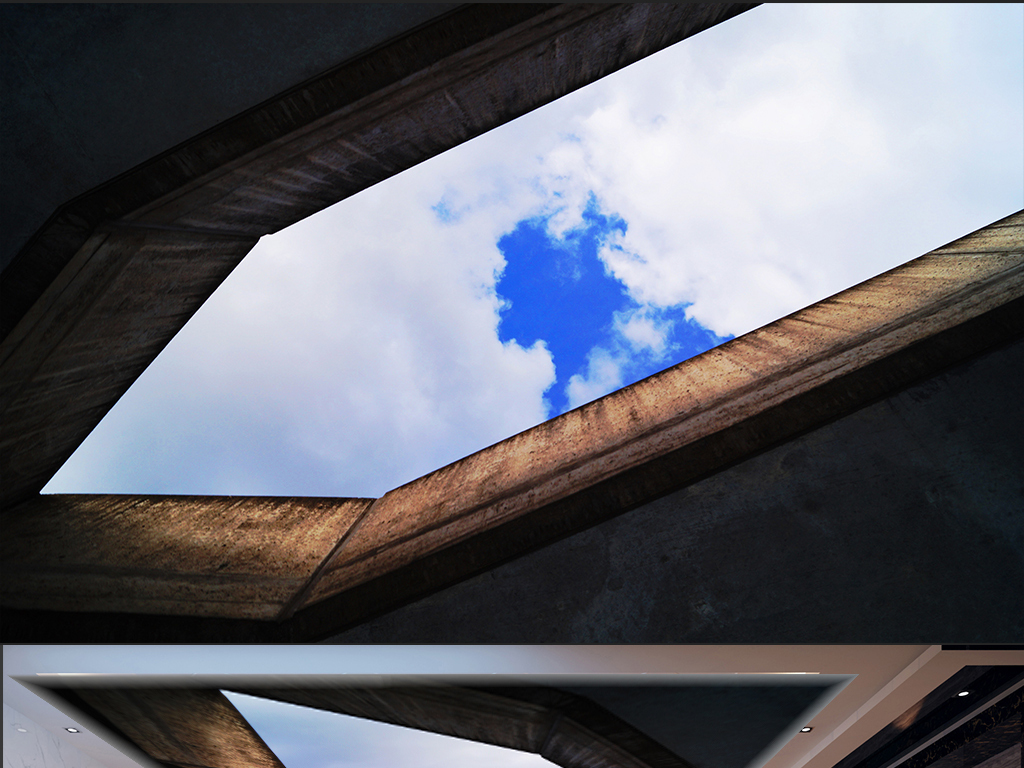 3d立体简约简单摄影俯视天顶吊顶天花板图片设计素材-高清模板下载(17