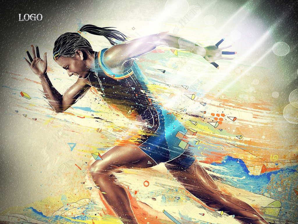 健身跑步体育运动海报