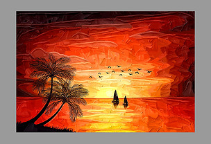 油画风景夕阳霞光下载-编号16424823-油画装饰画-我图网