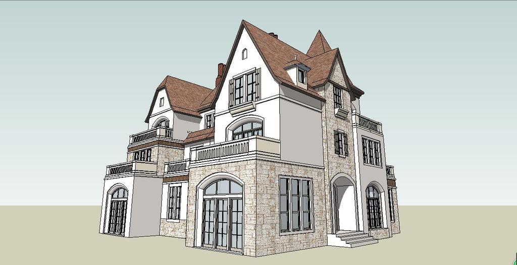 模型库 su模型 建筑模型 > 古典欧式风格别墅su模型 版权图片 设计师