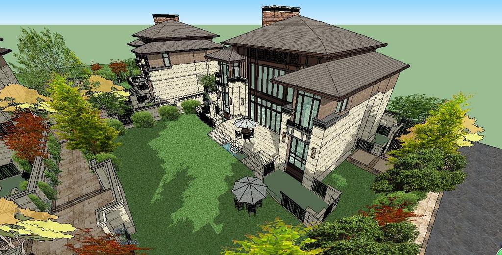 古典法式风格别墅su模型