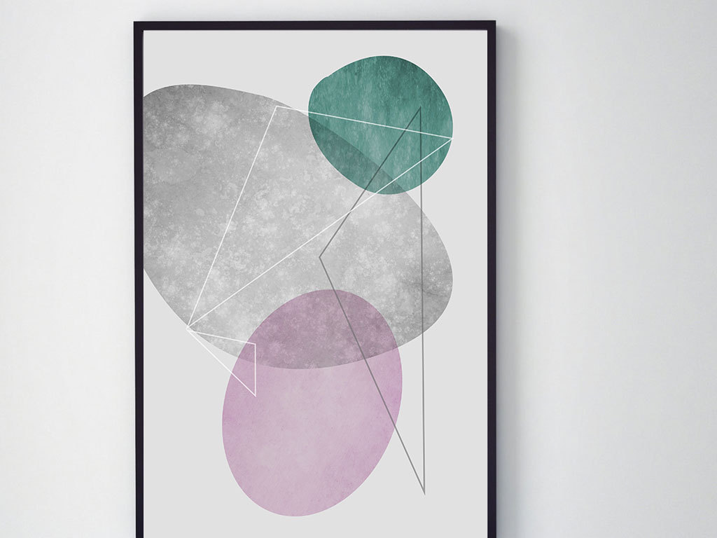 北欧抽象唯美圆形艺术图案装饰画