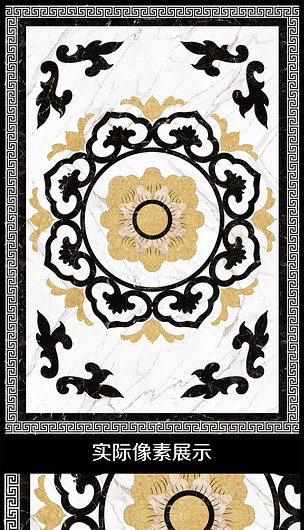 地拼花水刀地砖大理石黑金花花纹下载-编号16443405-拼花地板-我图网