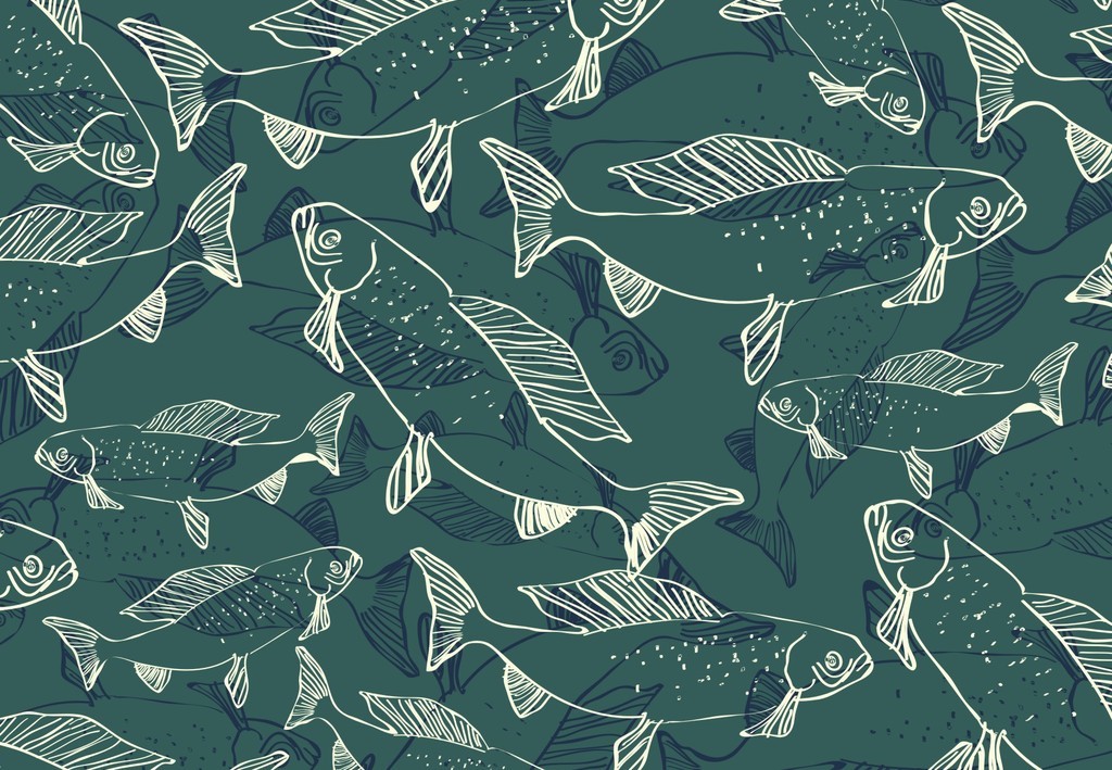 手绘鱼背景图案面料印花图案图片设计素材_高清其他模板下载(5.
