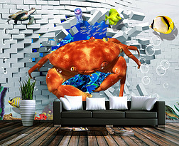 3D破墙螃蟹海底世界