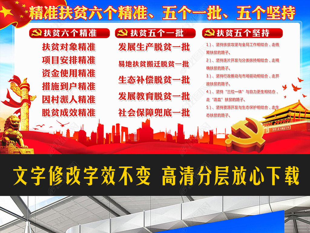 精准扶贫六个精准展板宣传标语