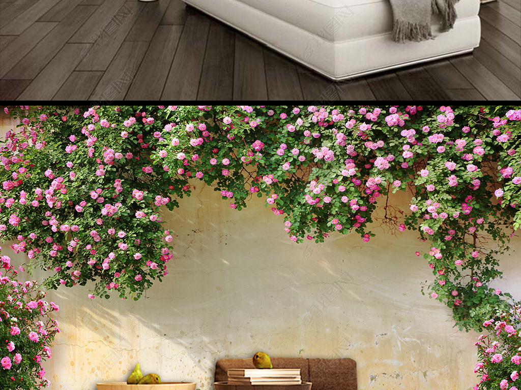 蔷薇玫瑰背景墙