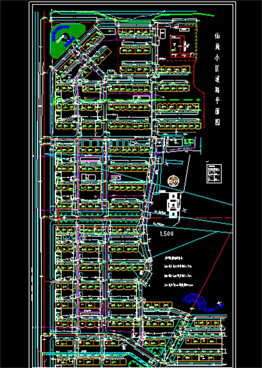 某小区道路规划cad平面图