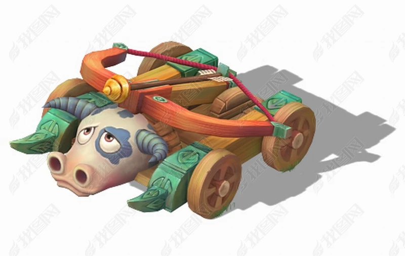 原创卡通版牛头弩车版权可商用