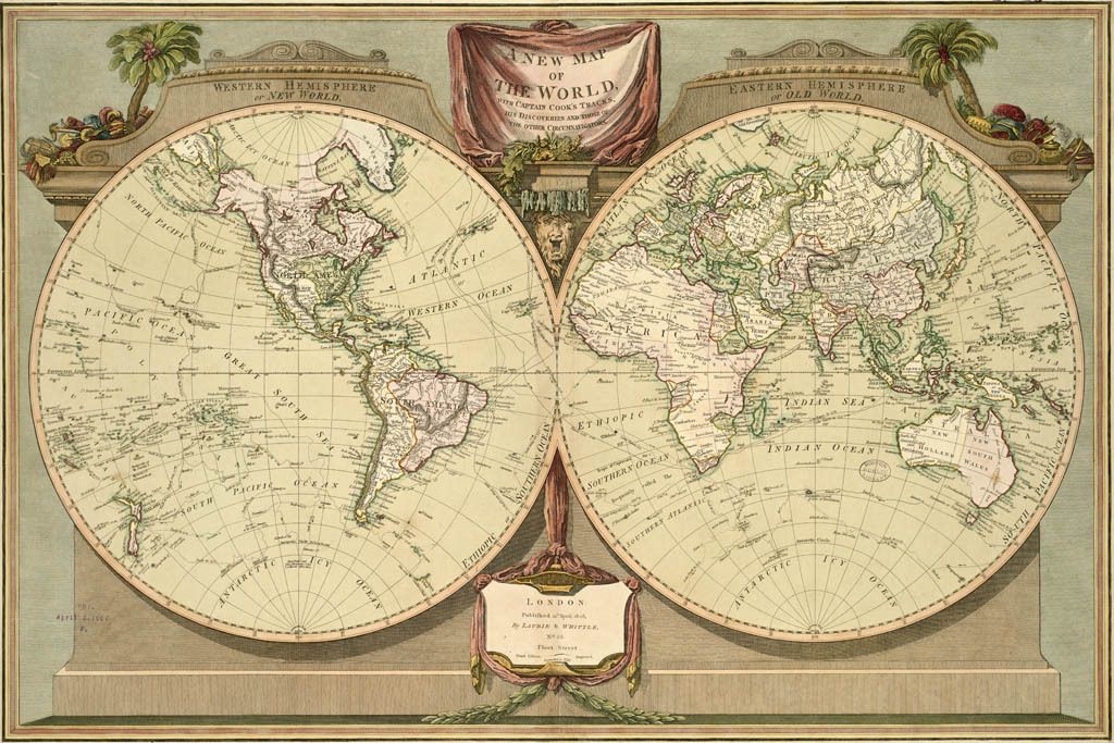 高清复古怀旧世界航海地图背景墙