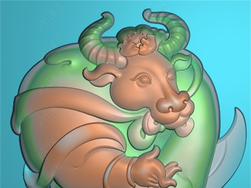 精雕图灰度图十二生肖牛