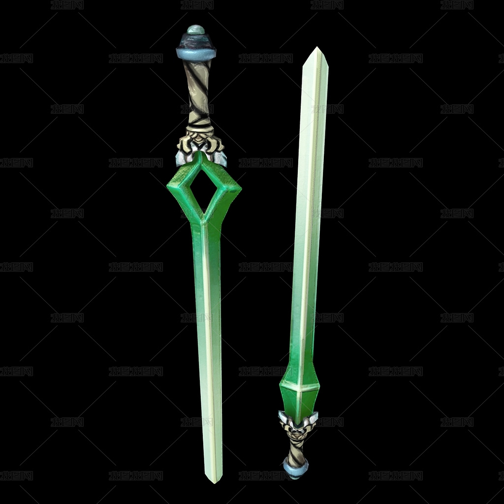 游戏人物武器 子母剑图片素材模板下载 俯瞰图规划 我图网