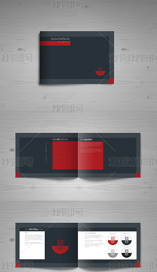 黑色背景企业vi视觉识别系统画册设计模板