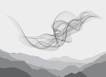 原创中式复古烟云背景墙