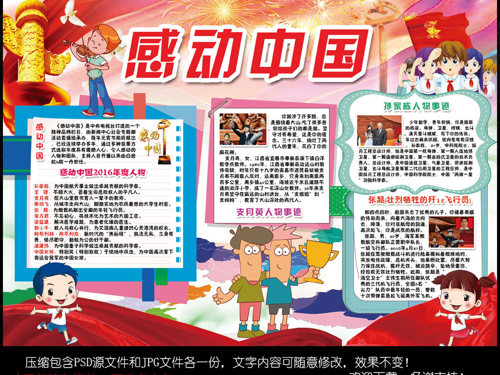 手抄报|小报 其他 其他 > 感动中国小报感恩名人故事观后感手抄小报