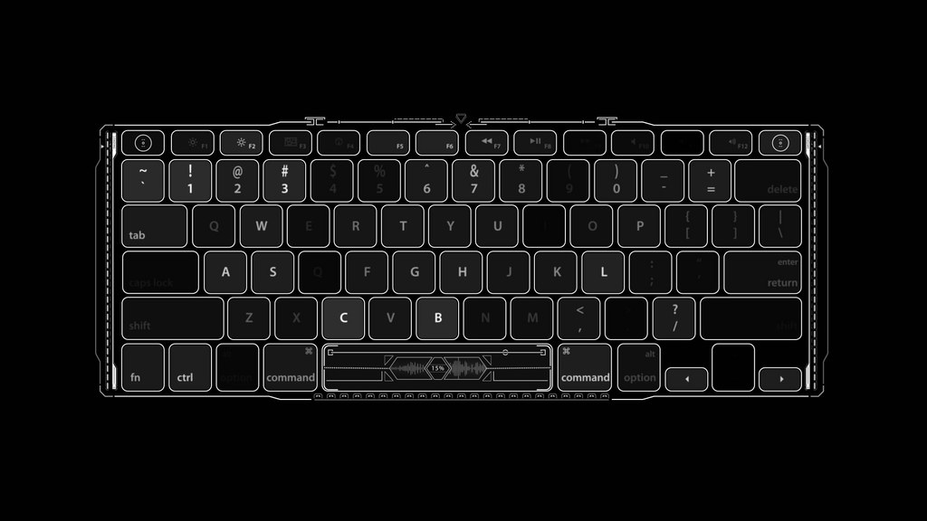 科技投影hud虚拟键盘视频素材带通道