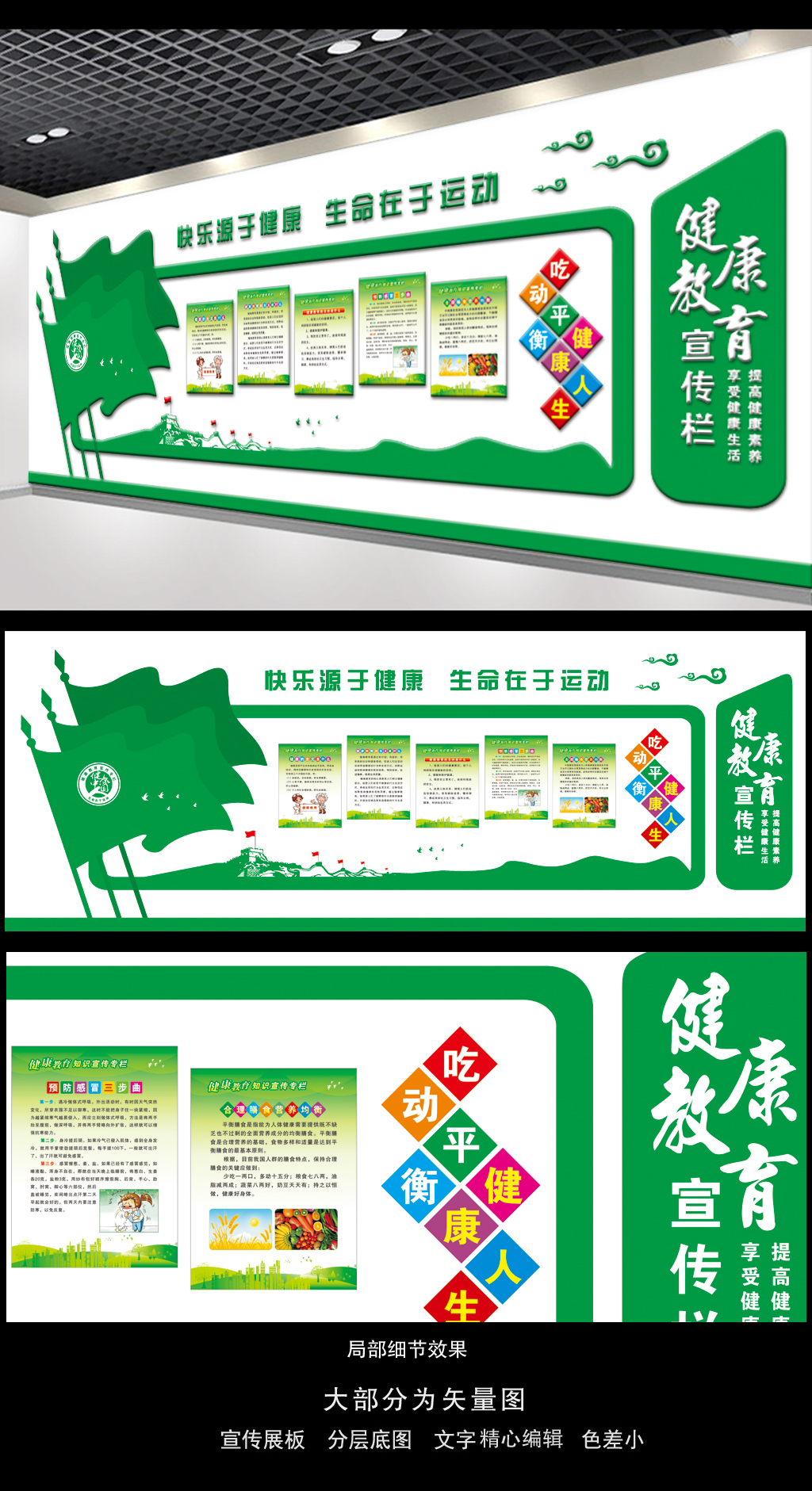 绿色医院健康教育文化展板背景墙